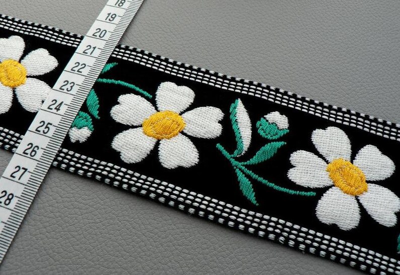 Woven ribbon marguerite border flower border flower border image 4