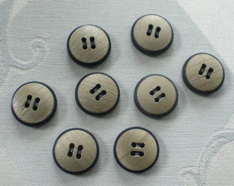 8 boutons vintage bois plastique 19 mm