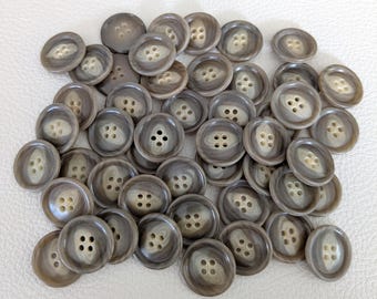 12 suit buttons cufflinks blazer buttons 20 mm pebble grey vintage buttons four-hole buttons sewing accessories trouser button corozo buttons