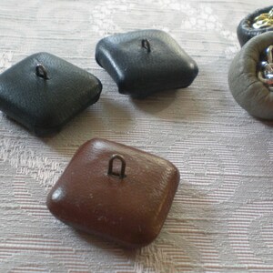 Exclusive leather buttons 50s jewelry buttons leather vintage buttons image 7