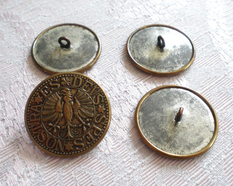 Large coat of arms buttons 8 pieces metal buttons 27 mm buttons with coat of arms motif shank buttons large buttons image 3
