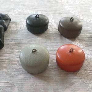 Exclusive leather buttons 50s jewelry buttons leather vintage buttons image 5