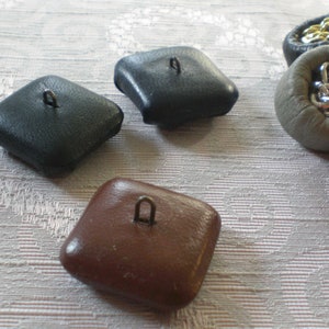 Exclusive leather buttons 50s jewelry buttons leather vintage buttons image 8