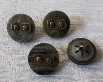 6 rustic buffalo horn buttons, horn buttons, traditional buttons, shank buttons 22 mm