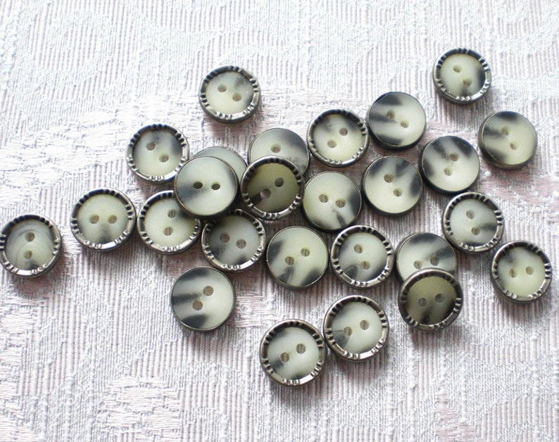 50 metal buttons marble small buttons Tiny buttons 10 mm image 3