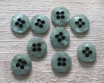 10 plastic buttons petrol turquoise 1.8 cm four-hole buttons