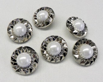 10 plastic buttons shank buttons plastic cabochon vintage buttons 21 mm plastic pearl