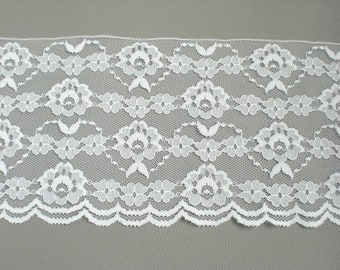 Large dentelle de tulle blanc dentelle vintage dentelle artisanale dentelle décorative