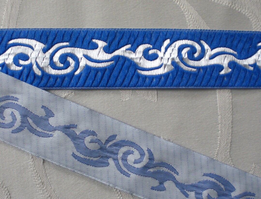 Trival Ribbon Web Ribbon Tribal 2 M Blue Shiny Decorative Ribbon - Etsy