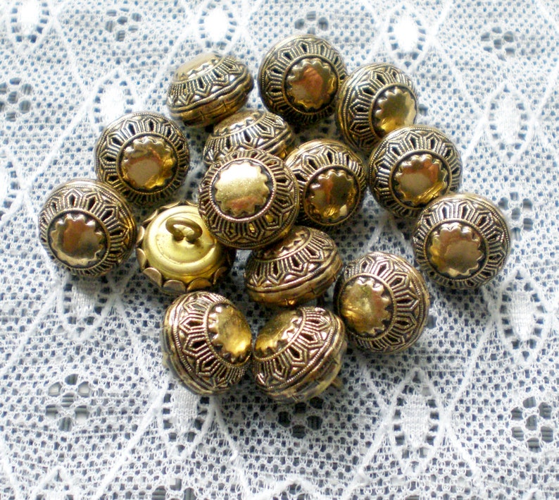 10 metal buttons 14 mm shank buttons buttons with eyelet vintage buttons traditional buttons image 3