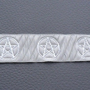 Woven ribbon gothic 2.50 m cream pentagram image 1