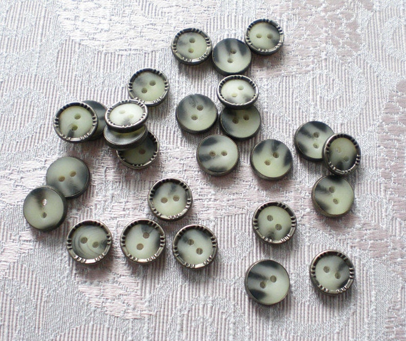 50 metal buttons marble small buttons Tiny buttons 10 mm image 4