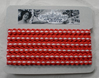 Two-tone rickrack braid 5 m braid border vintage lace lace red white