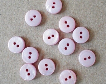 10 doll buttons mother of pearl small buttons pink