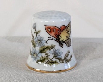 Thimble Butterfly Porcelain Thimble Sewing Accessory Case Collector's Item