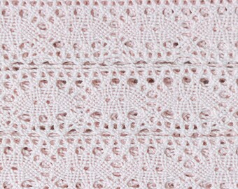 Rosé cotton bobbin lace 3 m cotton lace pink vintage lace