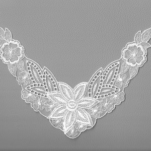 White lace insert lace collar lace neckline lace lace applique insert lace