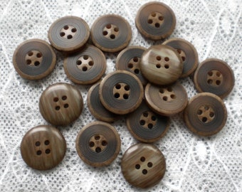 18 boutons corozo 15 mm boutons vintage trou boutons tagua nut
