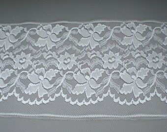 Large dentelle tulle 2 m dentelle vintage dentelle blanc cassé bordure dentelle