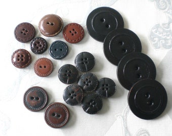 19 boutons cuir vintage boutons vintage cuir