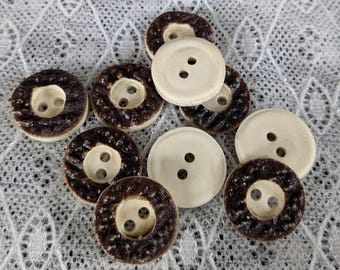10 traditionele knopen kunststof hoorn look 17 mm
