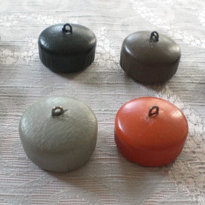 Exclusive leather buttons 50s jewelry buttons leather vintage buttons image 6