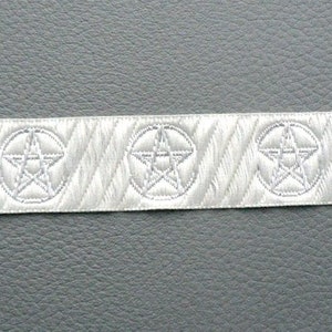 Woven ribbon gothic 2.50 m cream pentagram image 3