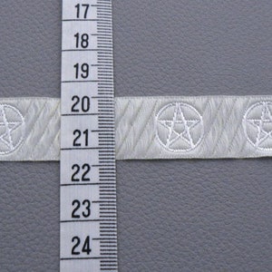 Woven ribbon gothic 2.50 m cream pentagram image 2