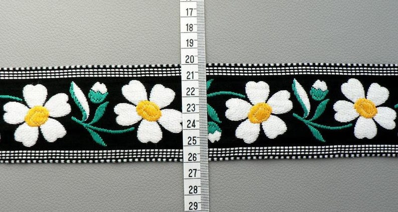 Woven ribbon marguerite border flower border flower border image 2