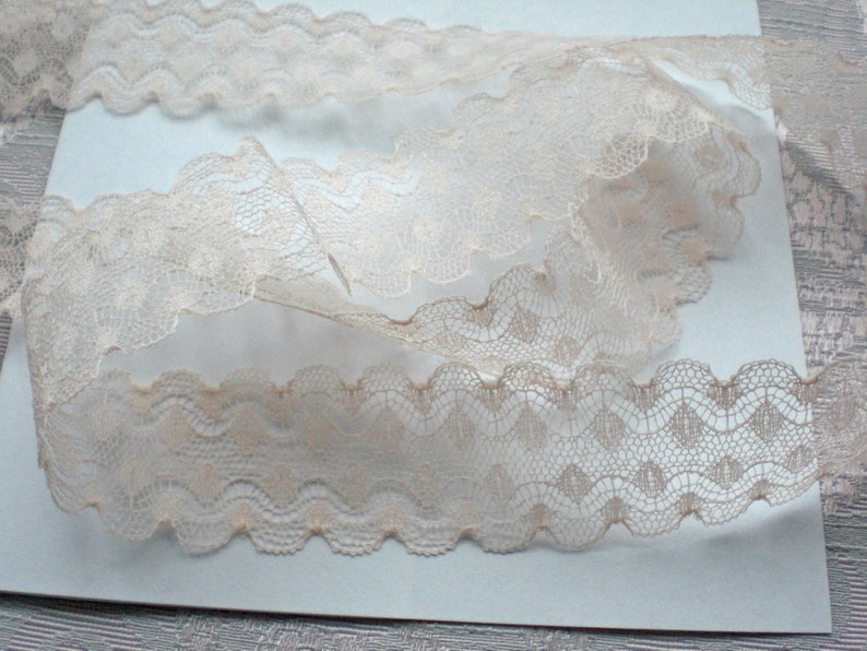 3 m French lace salmon lace trim lingerie lace vintage lace image 5