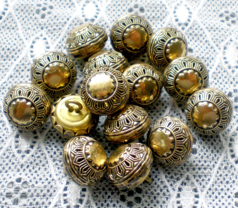 10 metal buttons 14 mm shank buttons buttons with eyelet vintage buttons traditional buttons image 1