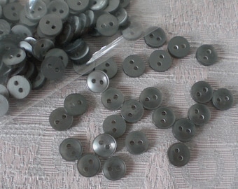 100 silbergraue Kunststoffknöpfe 9 mm Puppenknöpfe Knöpfe zum Basteln