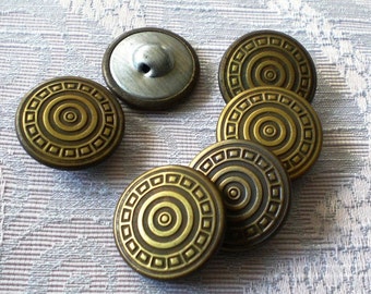 7 boutons vintage 21 mm 1940 boutons traditionnels boutons antiques boutons à tige boutons métalliques