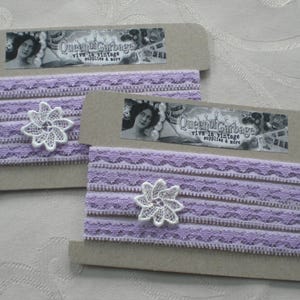 Lilac tulle lace 4 m narrow lace vintage lace tulle for crafting doll clothes