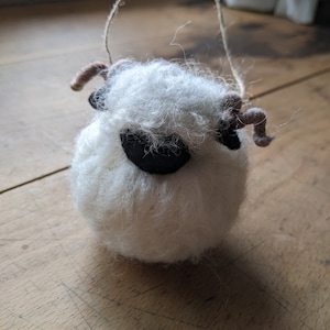 Needle felted Valais blacknose sheep bauble