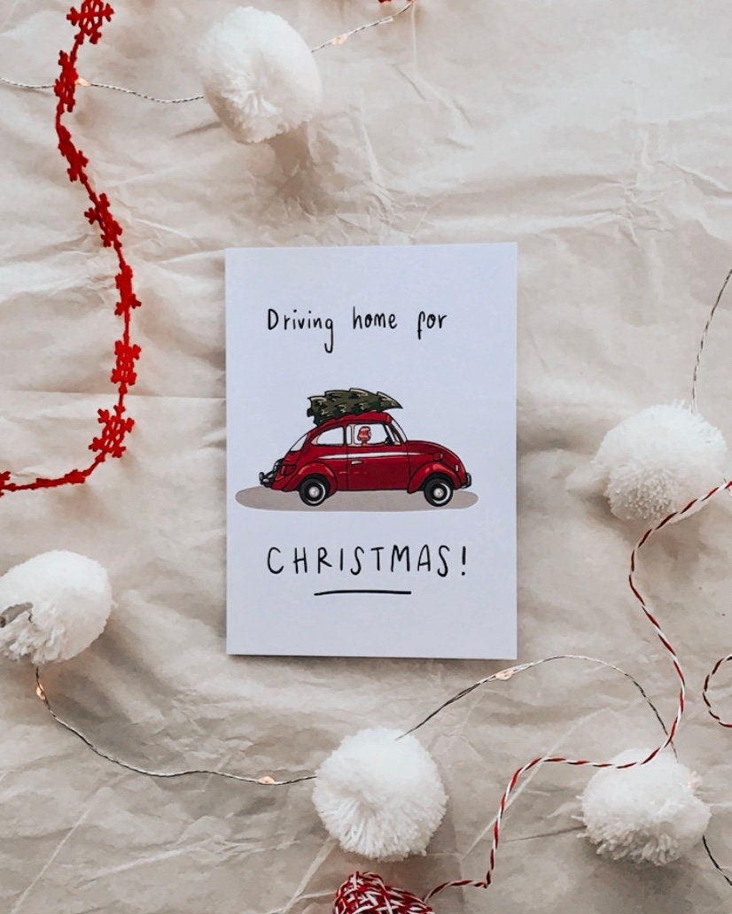 Fahren nach Hause für Weihnachten Karte Set einzigartige