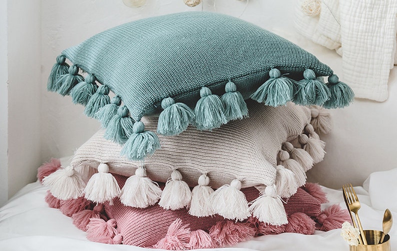 18'' Decorative Cushion Cover Tassel Cushion Cover Etsy Sweden