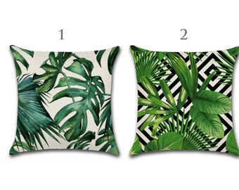 green leaf cushion covers