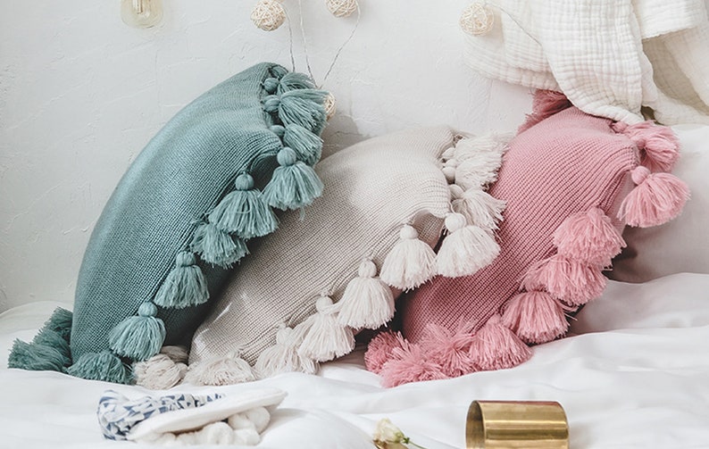18'' Decorative Cushion Cover Tassel Cushion Cover Etsy Sweden