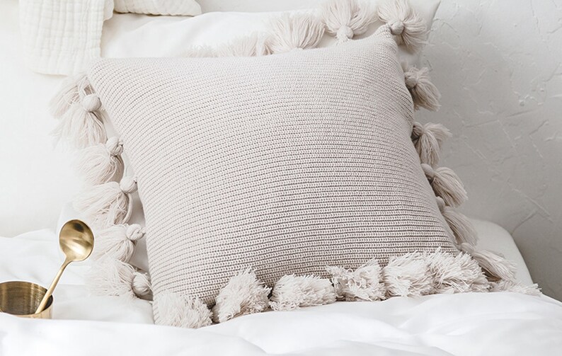 18'' Decorative Cushion Cover Tassel Cushion Cover Etsy Sweden