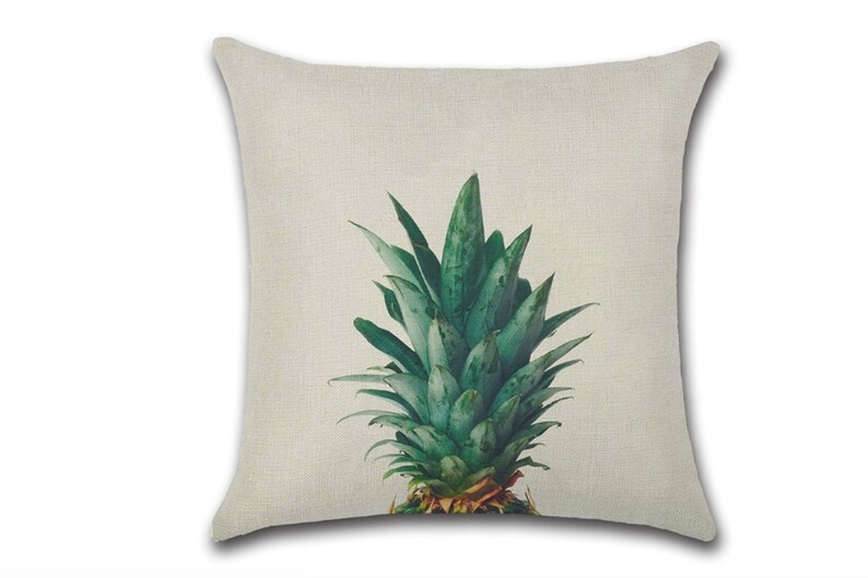18'' Tropical Leaf Cushion Cover Green Leaves Etsy UK