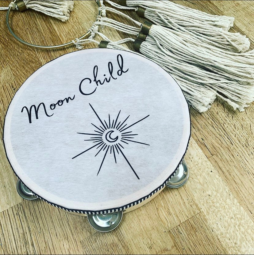 Moon Child Tambourine Wall Decoration Bedroom Boho Etsy UK
