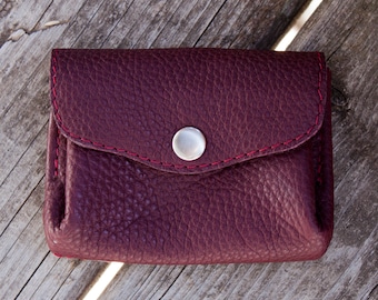 Small wallet with 3 compartments, case for bank cards, leather, handmade in Germany, purse