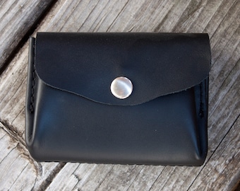 Small wallet with 3 compartments, case for bank cards, leather, handmade in Germany, purse