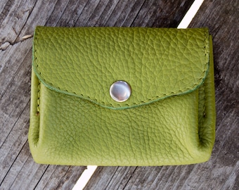 Small wallet with 3 compartments, case for bank cards, leather, handmade in Germany, purse