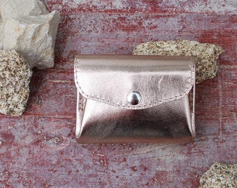 Small wallet with 3 compartments, case for bank cards, leather, handmade in Germany, purse
