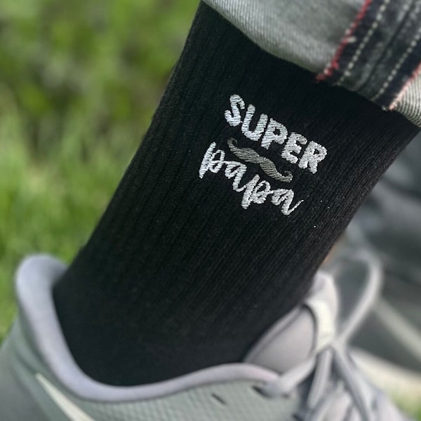 Superpapa - Socken bestickt