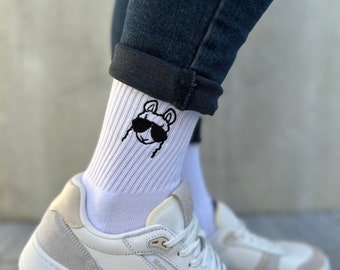 Socken bestickt - Lama