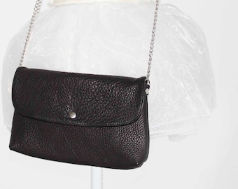 Leather bag elegant // black // shoulder bag // genuine leather // handmade in Germany