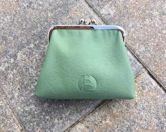 Small wallet with 2 compartments, iron-on wallet, case for money cards, leather, handmade in Germany, wallet